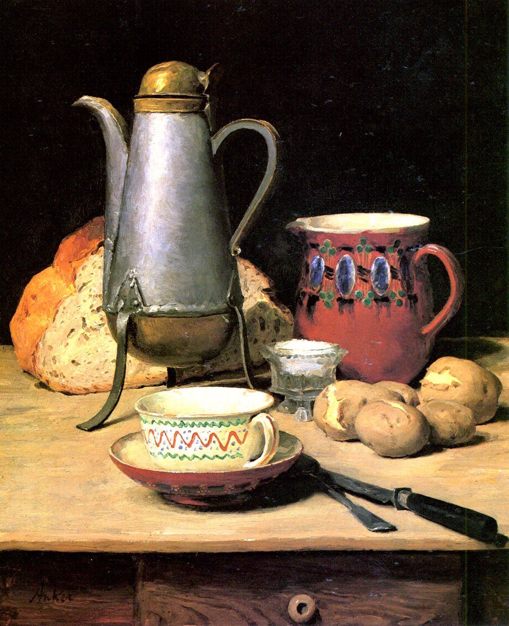 Martwa natura, kawa i ziemniaki autorstwa Albert Anker