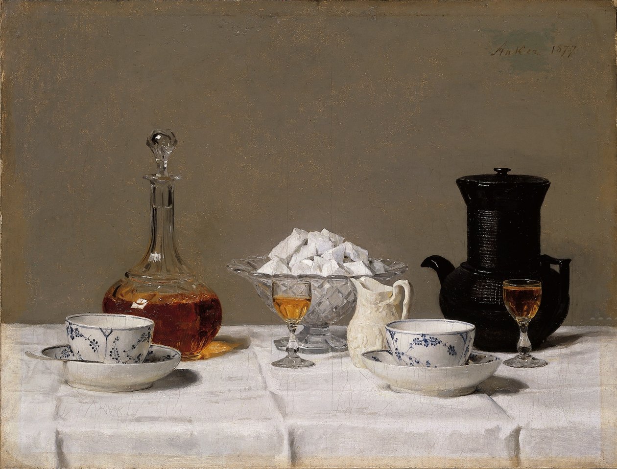 Martwa natura z kawą autorstwa Albert Anker