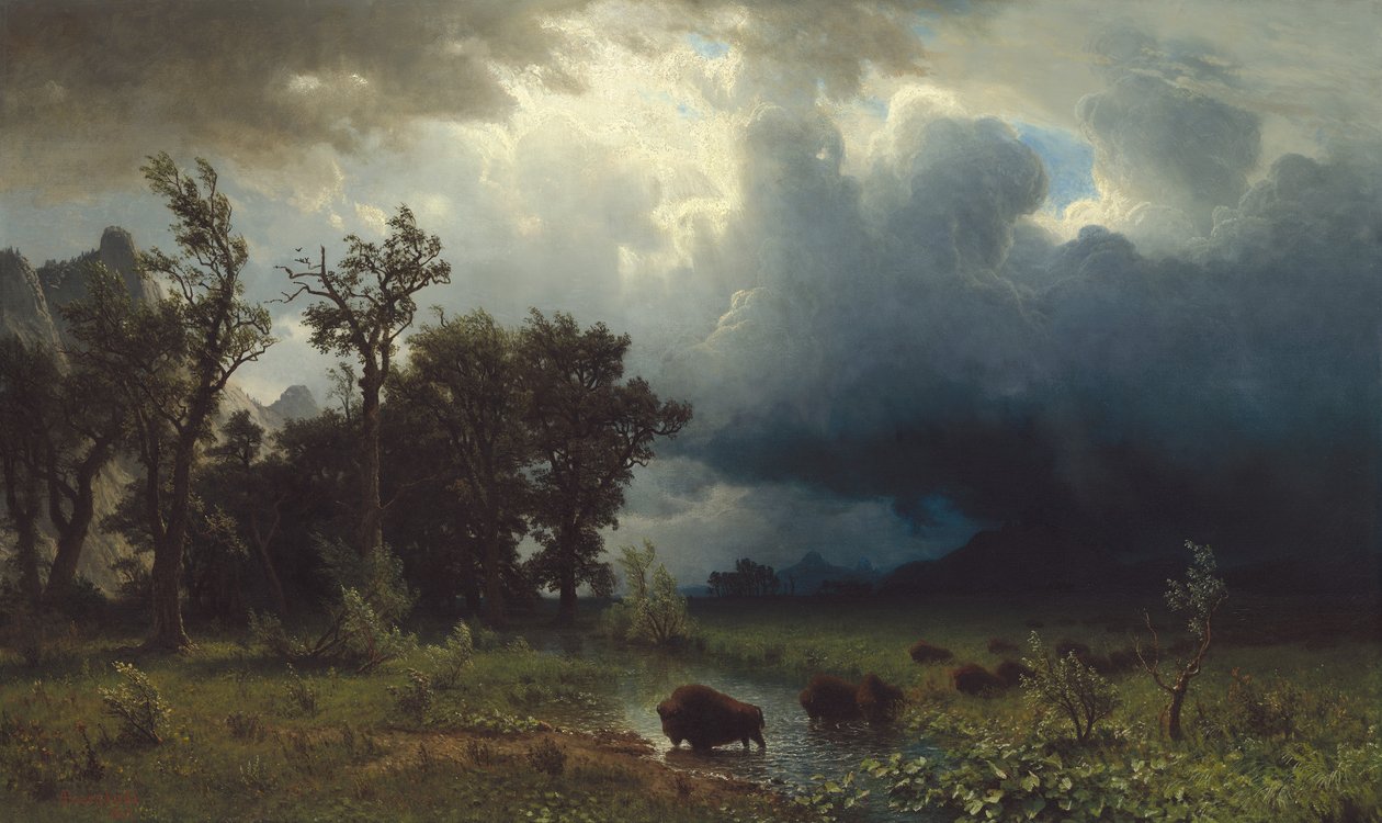 Buffalo Trail: Nadciągająca burza, 1869 autorstwa Albert Bierstadt