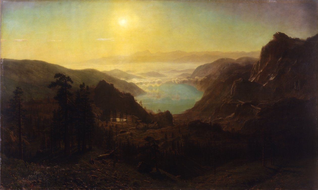Donner Lake ze szczytu, 1873 autorstwa Albert Bierstadt