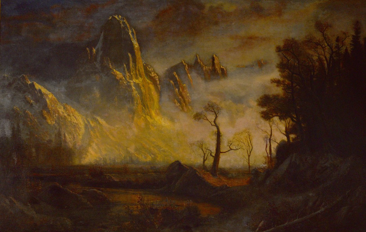 Wczesny śnieg w Yosemite Valley, Sentinel Rock autorstwa Albert Bierstadt