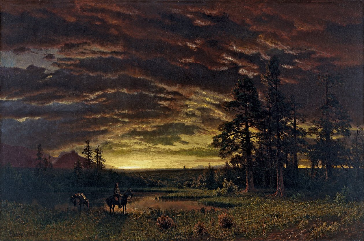 Wieczór na prerii autorstwa Albert Bierstadt