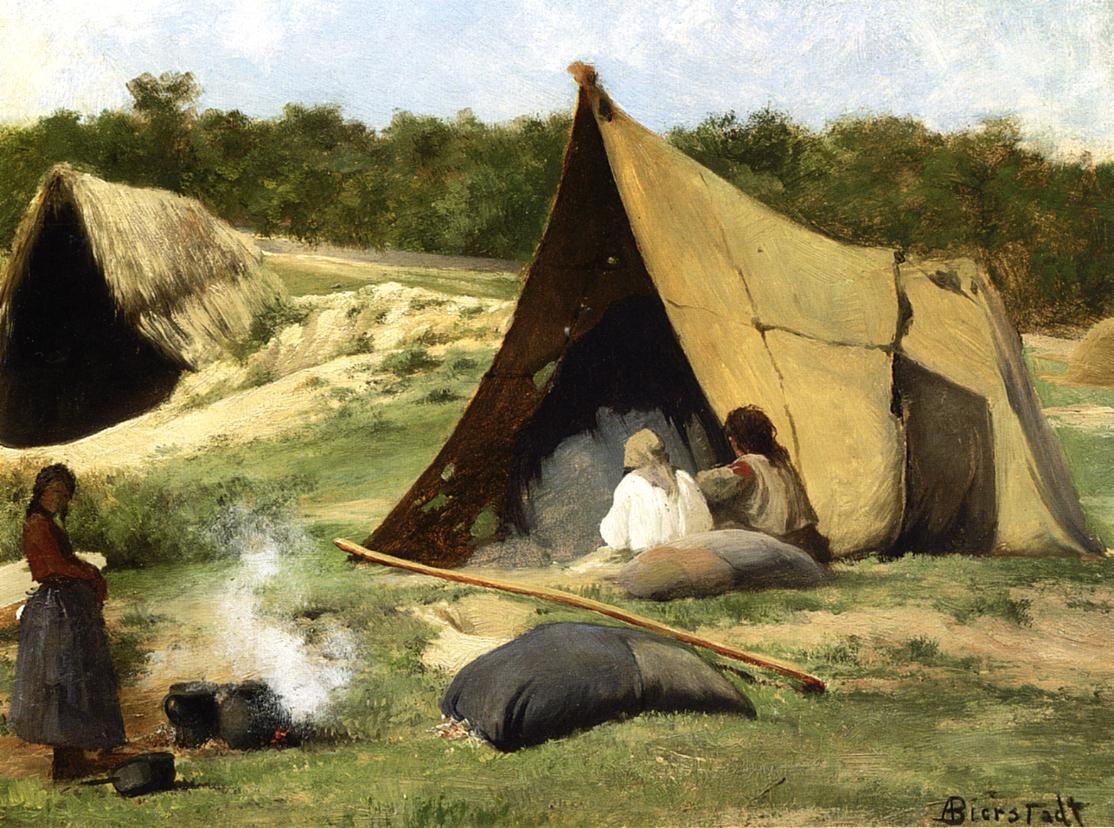 Obóz indyjski autorstwa Albert Bierstadt