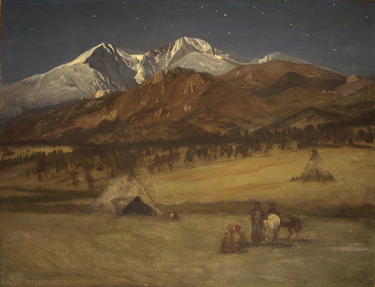 Obóz Indian - Wieczór autorstwa Albert Bierstadt