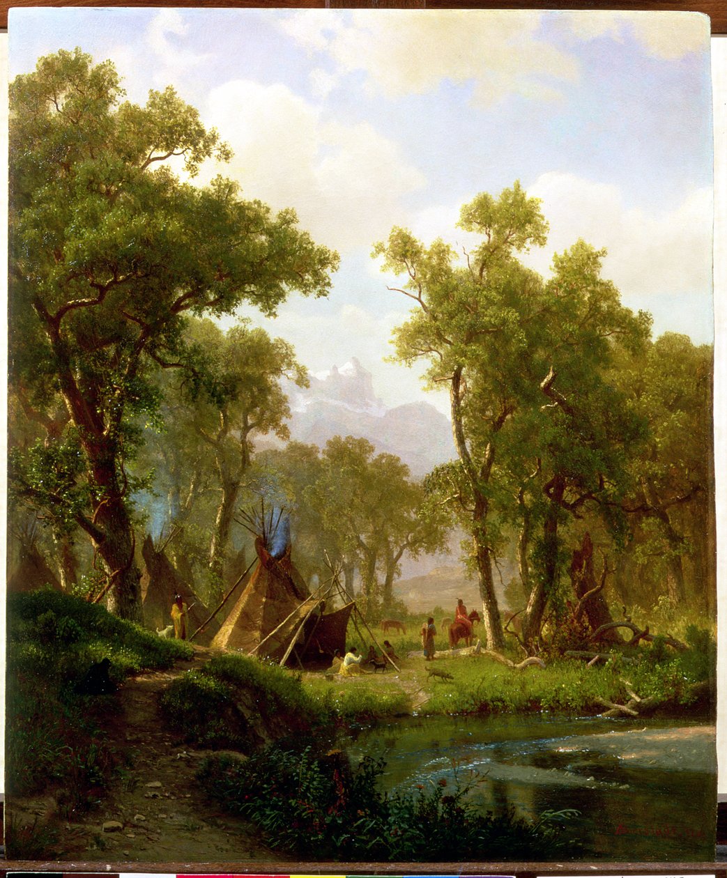 Obóz Indian, wioska Shoshone, 1860 autorstwa Albert Bierstadt