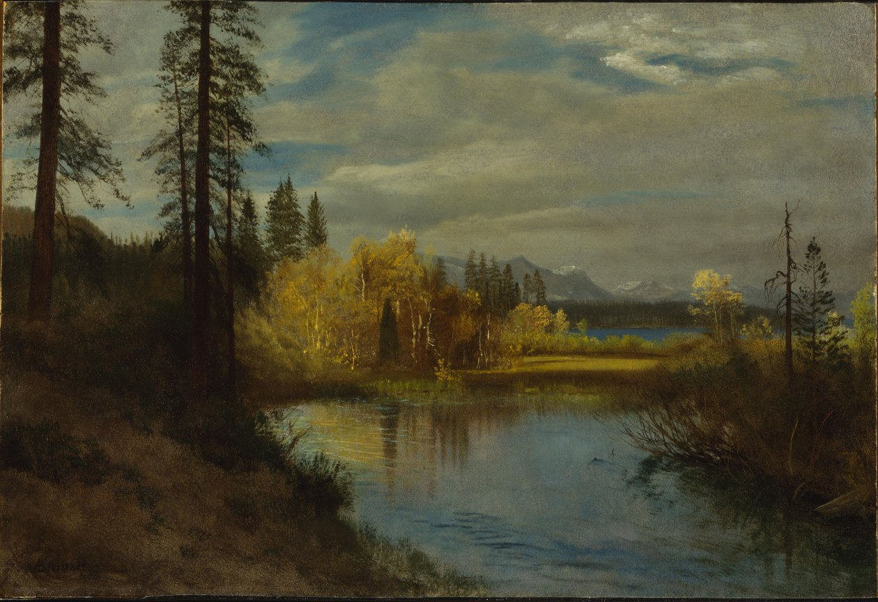 Outlet nad jeziorem Tahoe autorstwa Albert Bierstadt
