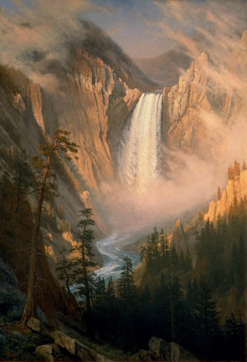 Wodospad Yellowstone autorstwa Albert Bierstadt
