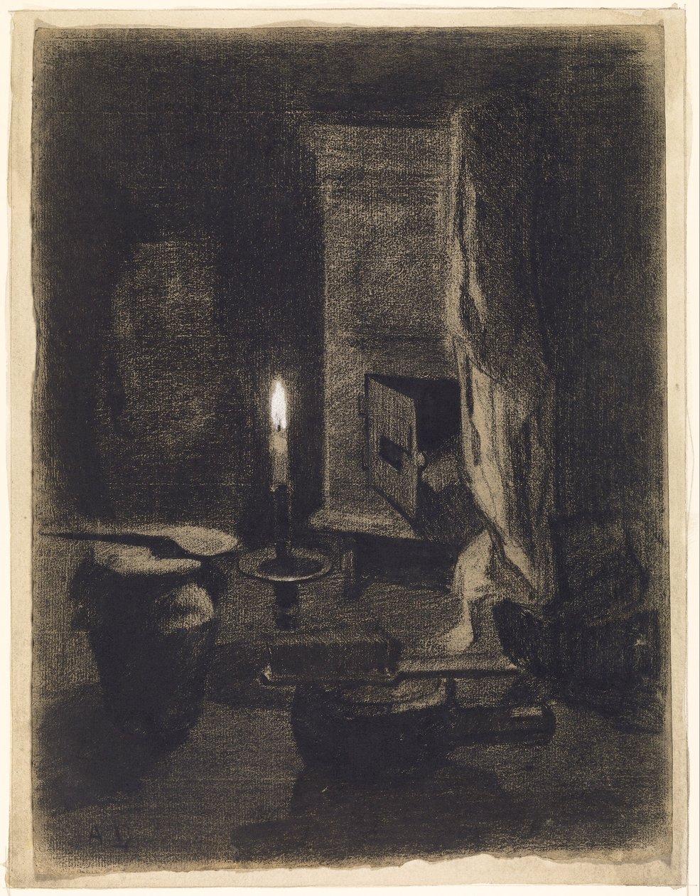 Martwa natura ze świecą autorstwa Albert Charles Lebourg