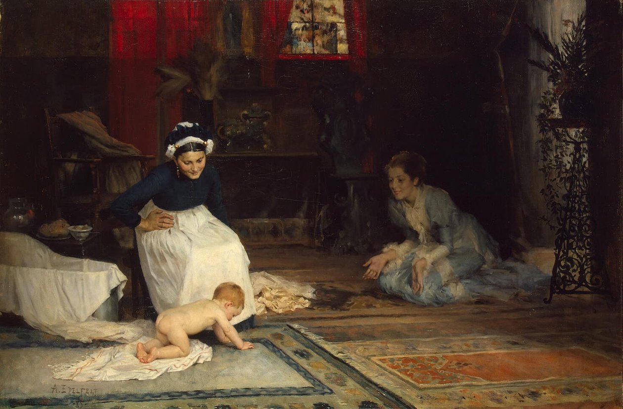 W żłobku autorstwa Albert Gustaf Aristides Edelfelt