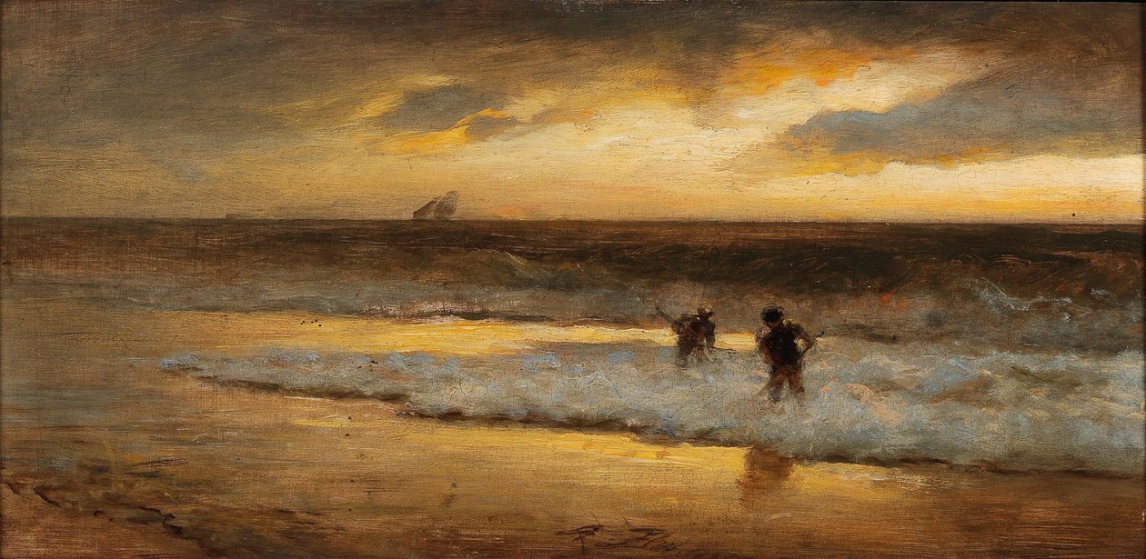 Poławiacze krabów na plaży autorstwa Albert Flamm