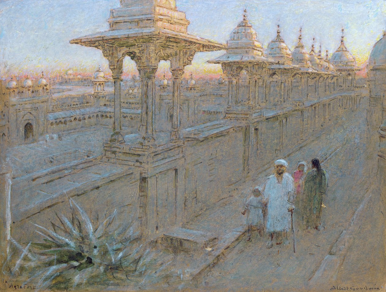 W Agra Fort (pióro i atrament i akwarela na papierze) autorstwa Albert Goodwin