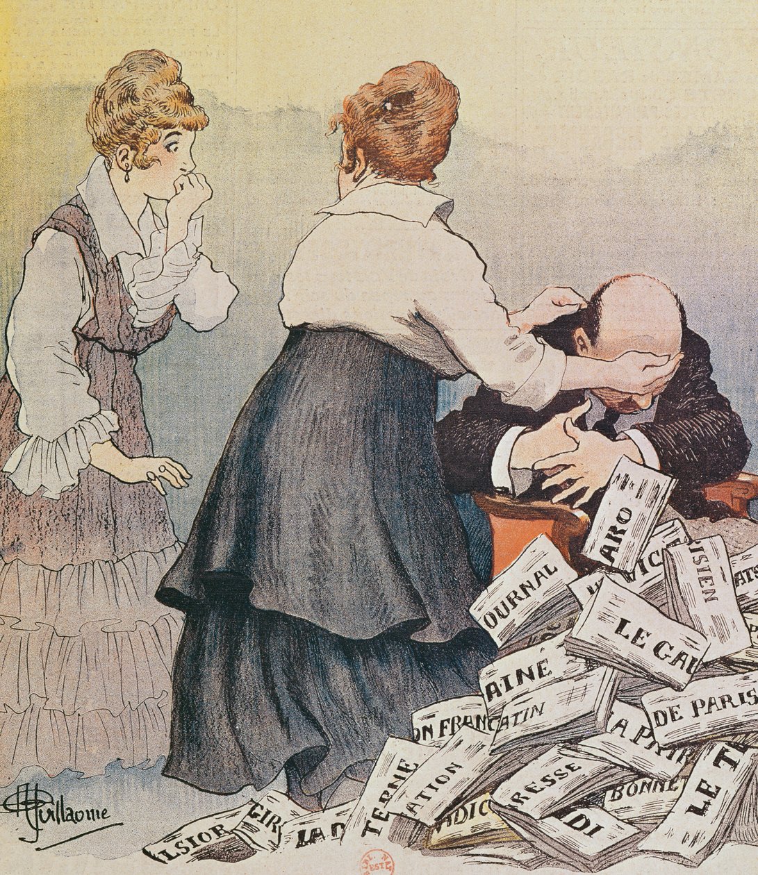 Ryzyka cywila, z „Le Rire”, 15 kwietnia 1916 r. autorstwa Albert Guillaume