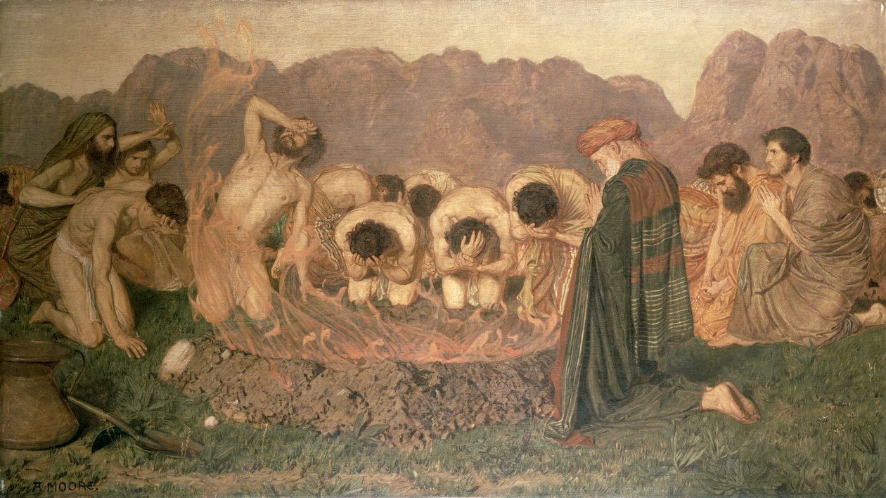 Ofiara Eliasza autorstwa Albert Joseph Moore