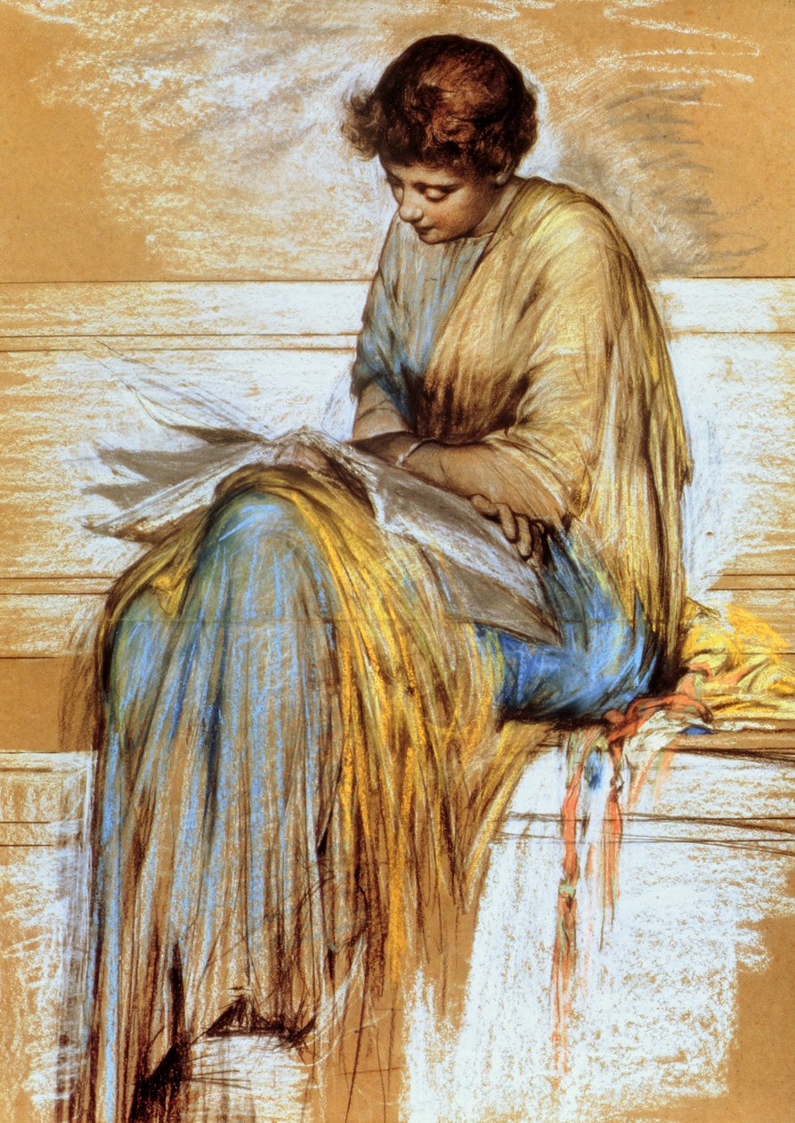 Studium postaci kobiecej (pastel na papierze) autorstwa Albert Joseph Moore