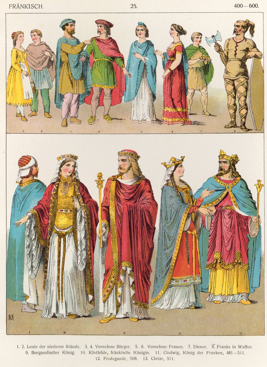Suknia Franków, z „Trachten der Voelker”, 1864 autorstwa Albert Kretschmer