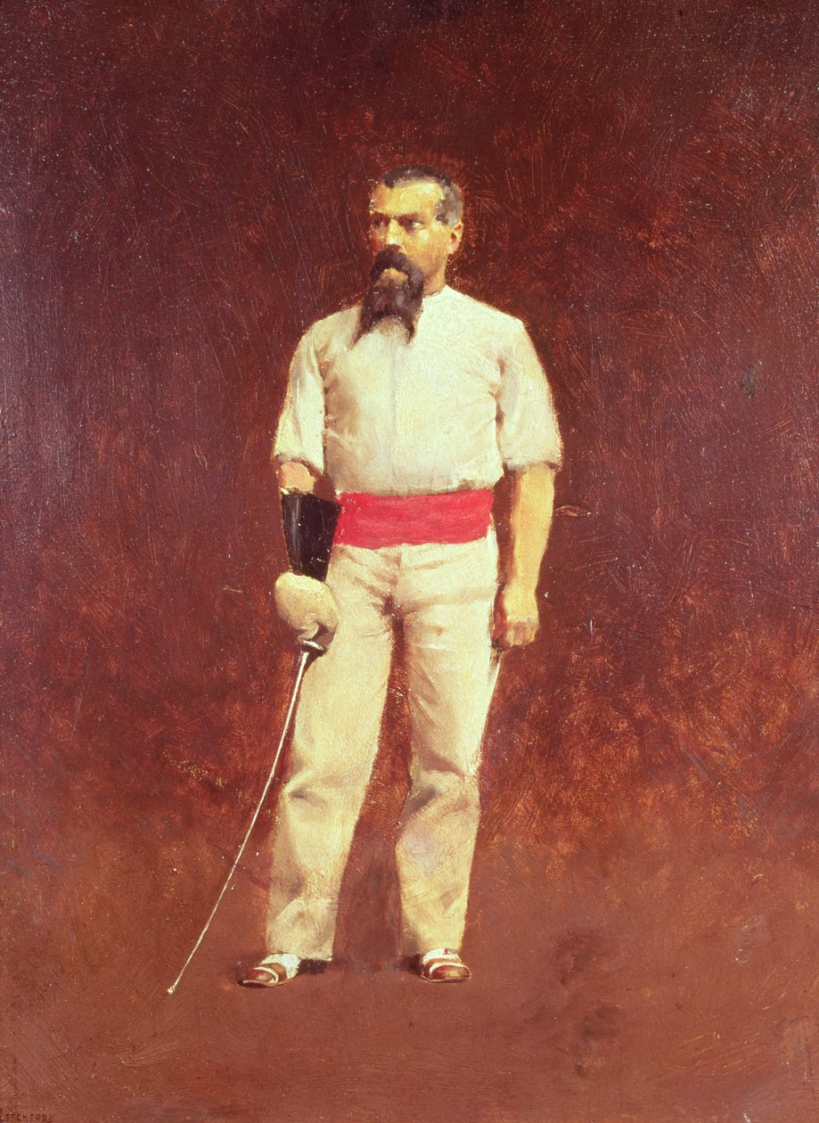 Richard Burton (1821-90) w stroju szermierczym, 1889 autorstwa Albert Letchford