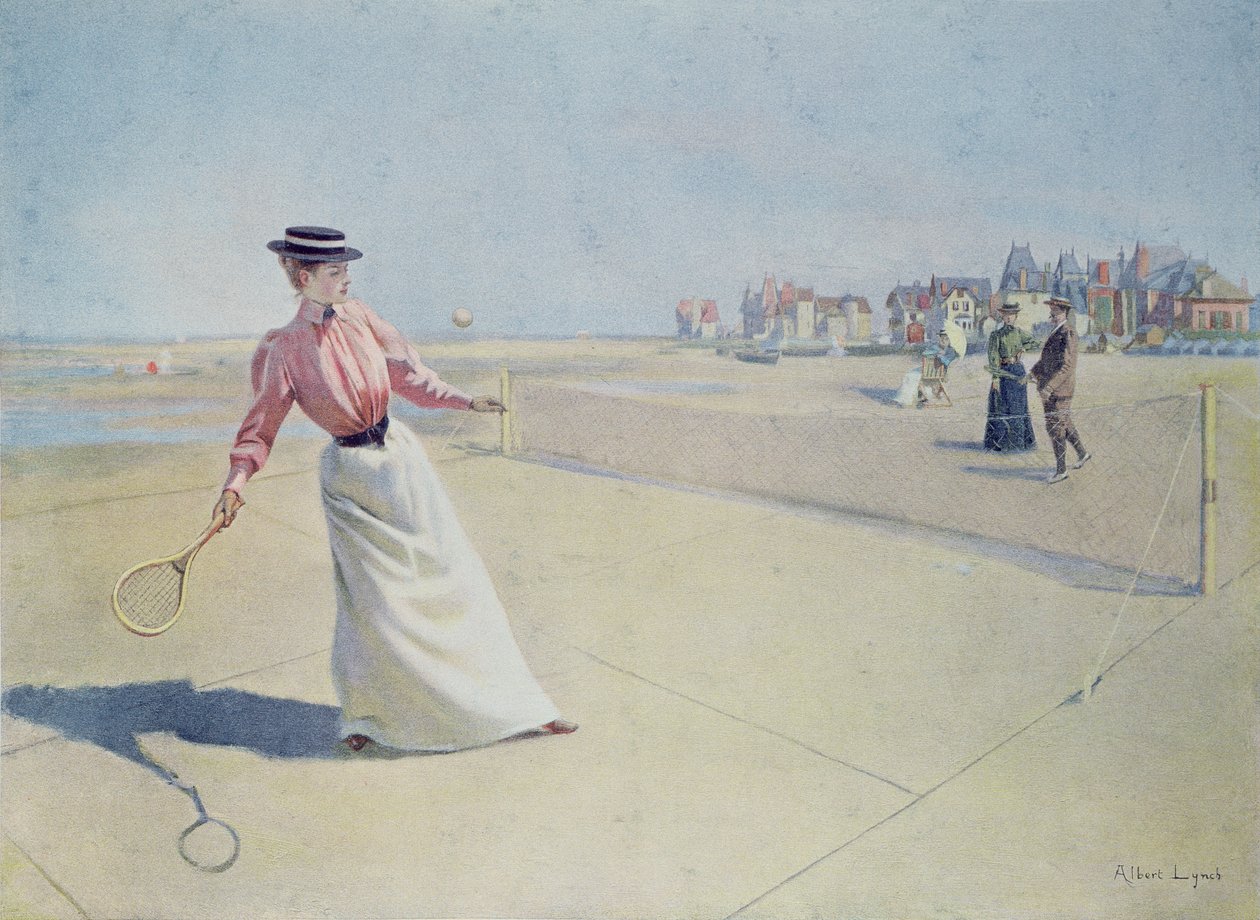 Tenis na trawniku na wybrzeżu Normandii autorstwa Albert Lynch