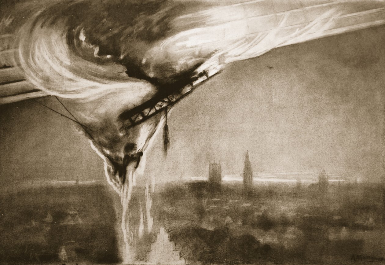 Upadek Zeppelinów, 1915 autorstwa Albert Matignon