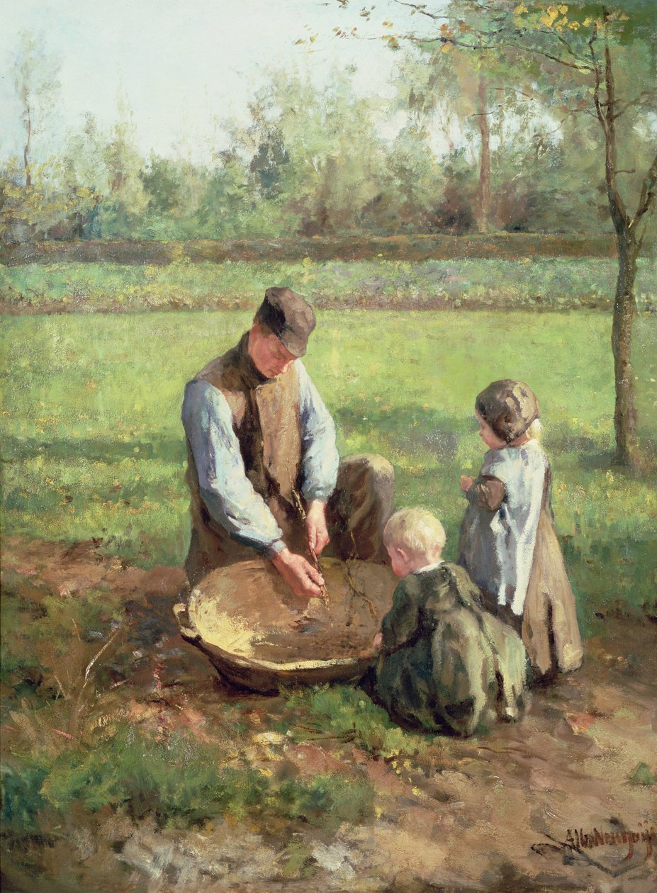 Oglądanie pracy ojca autorstwa Albert Neuhuys
