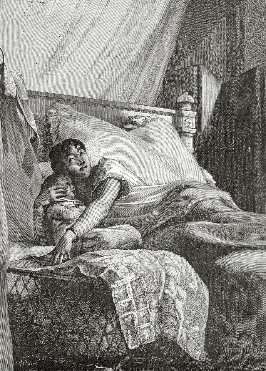 Le Revenant, XIX wiek (rycina bw) autorstwa Albert Pierre Rene Maignan