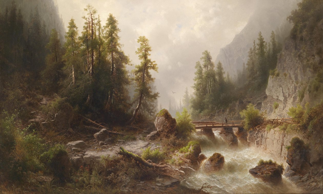 Górski potok autorstwa Albert Rieger
