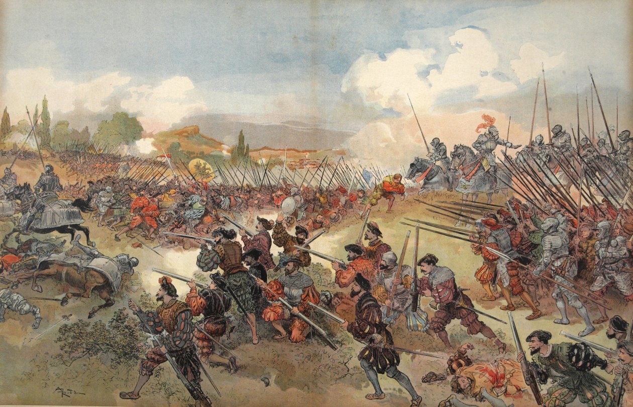 Bitwa pod Cerisole, ilustracja z książki "Francois Ier: Le Roi Chevalier, autorstwa George