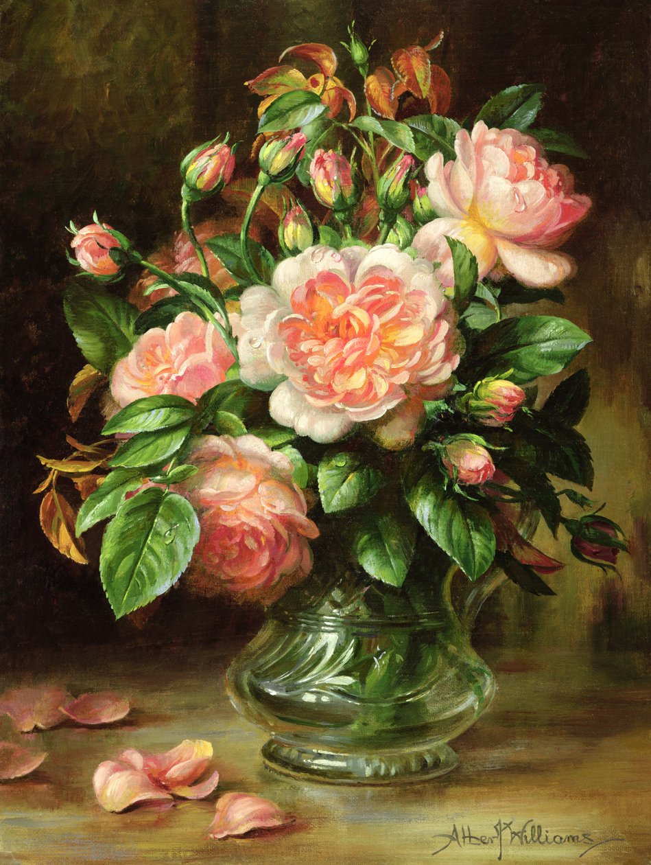 Angielska Elegancja Róże w szklance autorstwa Albert Williams