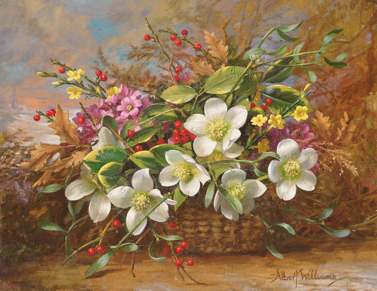 Zimowa flora w cieniu lasu autorstwa Albert Williams