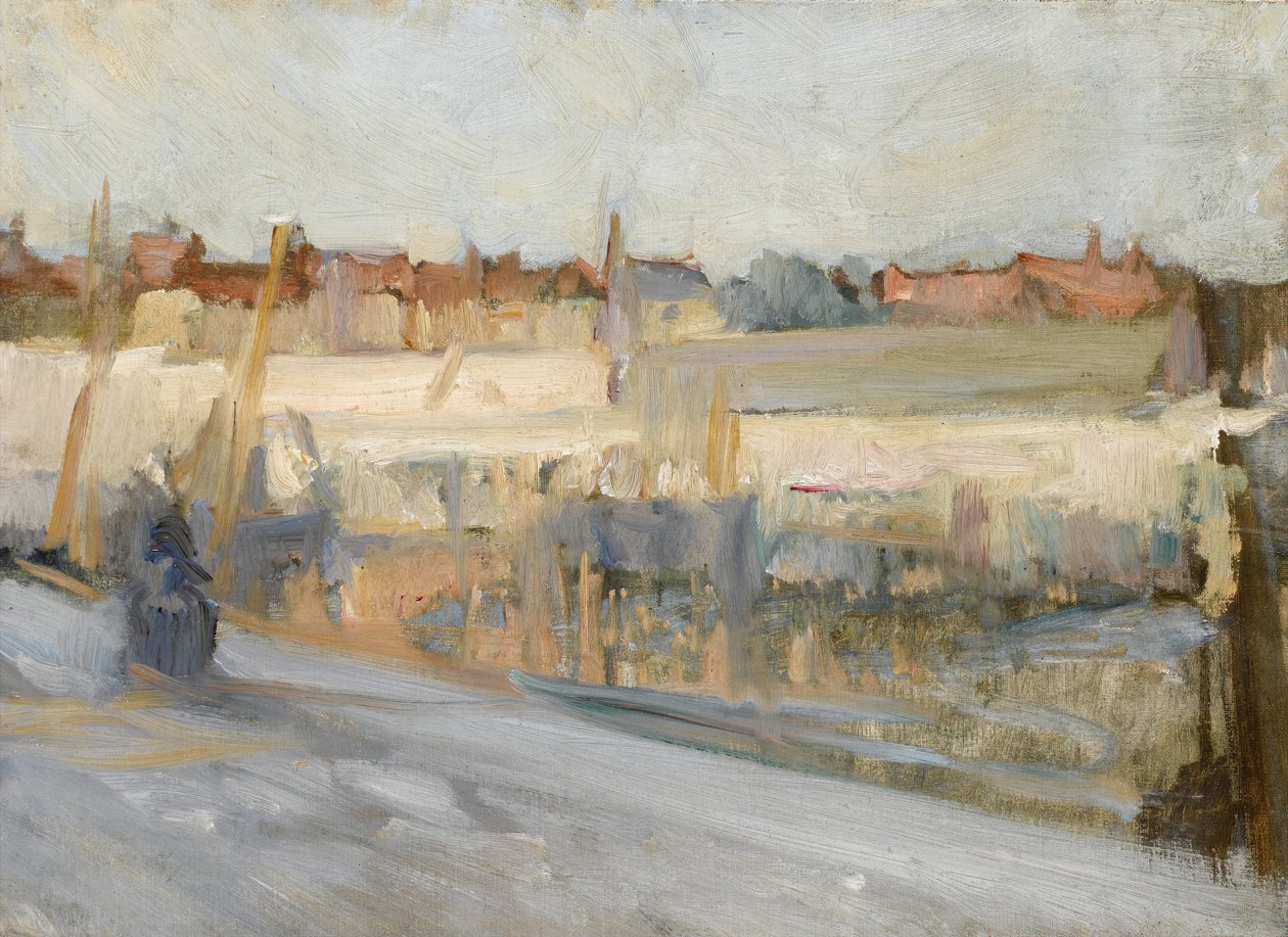 Widok na port, prawdopodobnie Boulogne Sur Mer autorstwa Albert de Belleroche