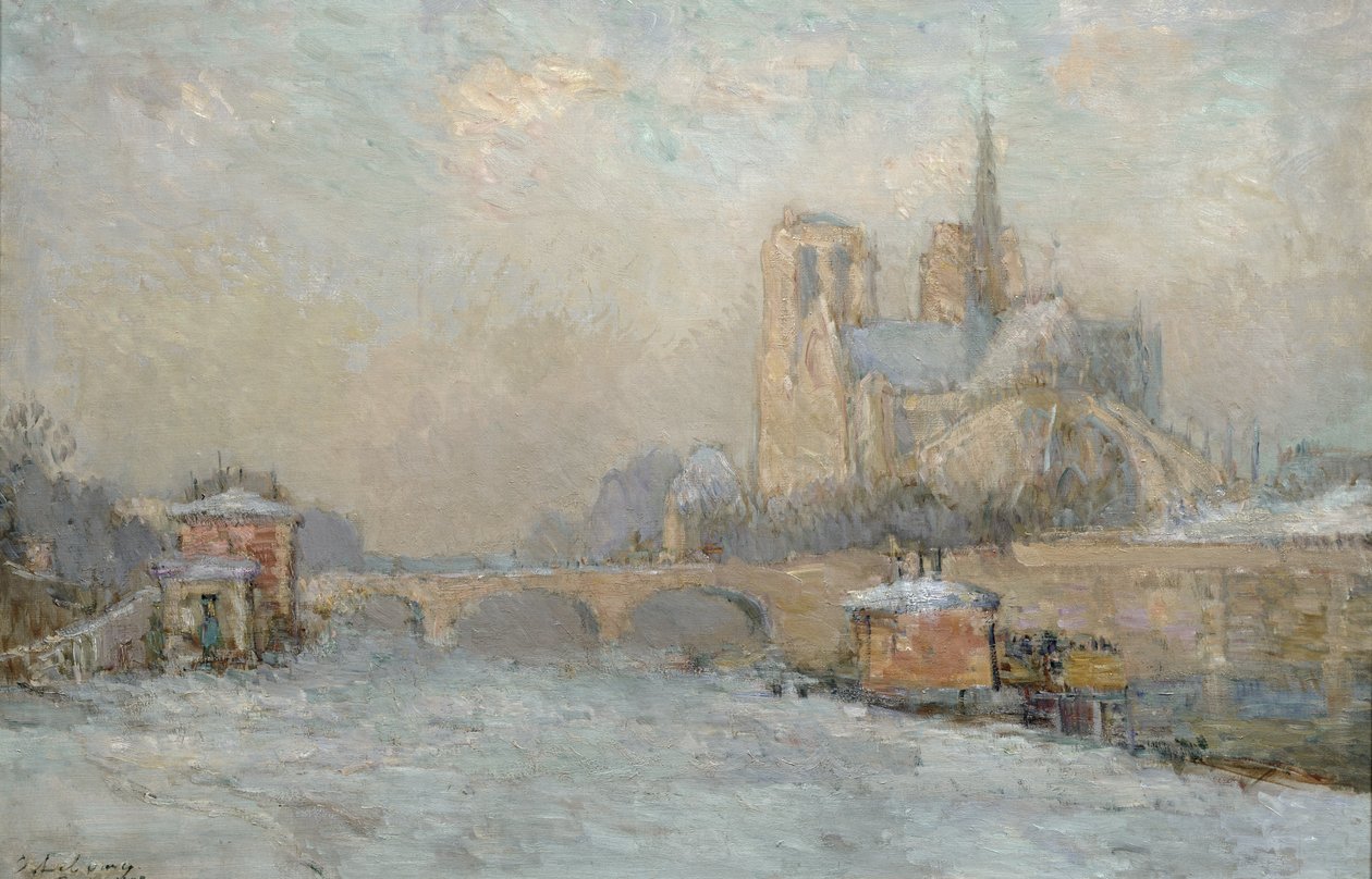 Quai de la Tournelle i Notre-Dame de Paris, 1909 autorstwa Albert Charles Lebourg