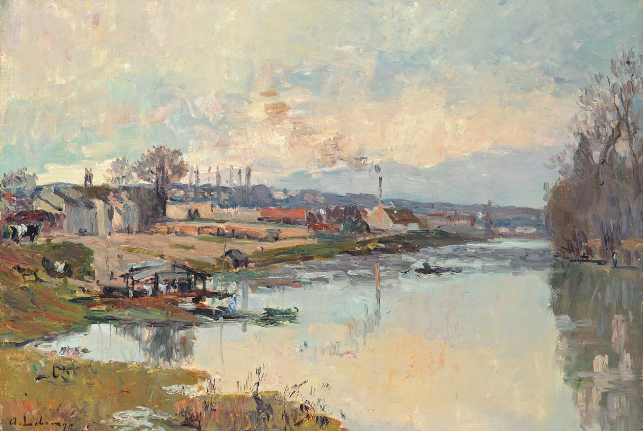 Sekwana w Port Marly (olej na płótnie) autorstwa Albert Charles Lebourg