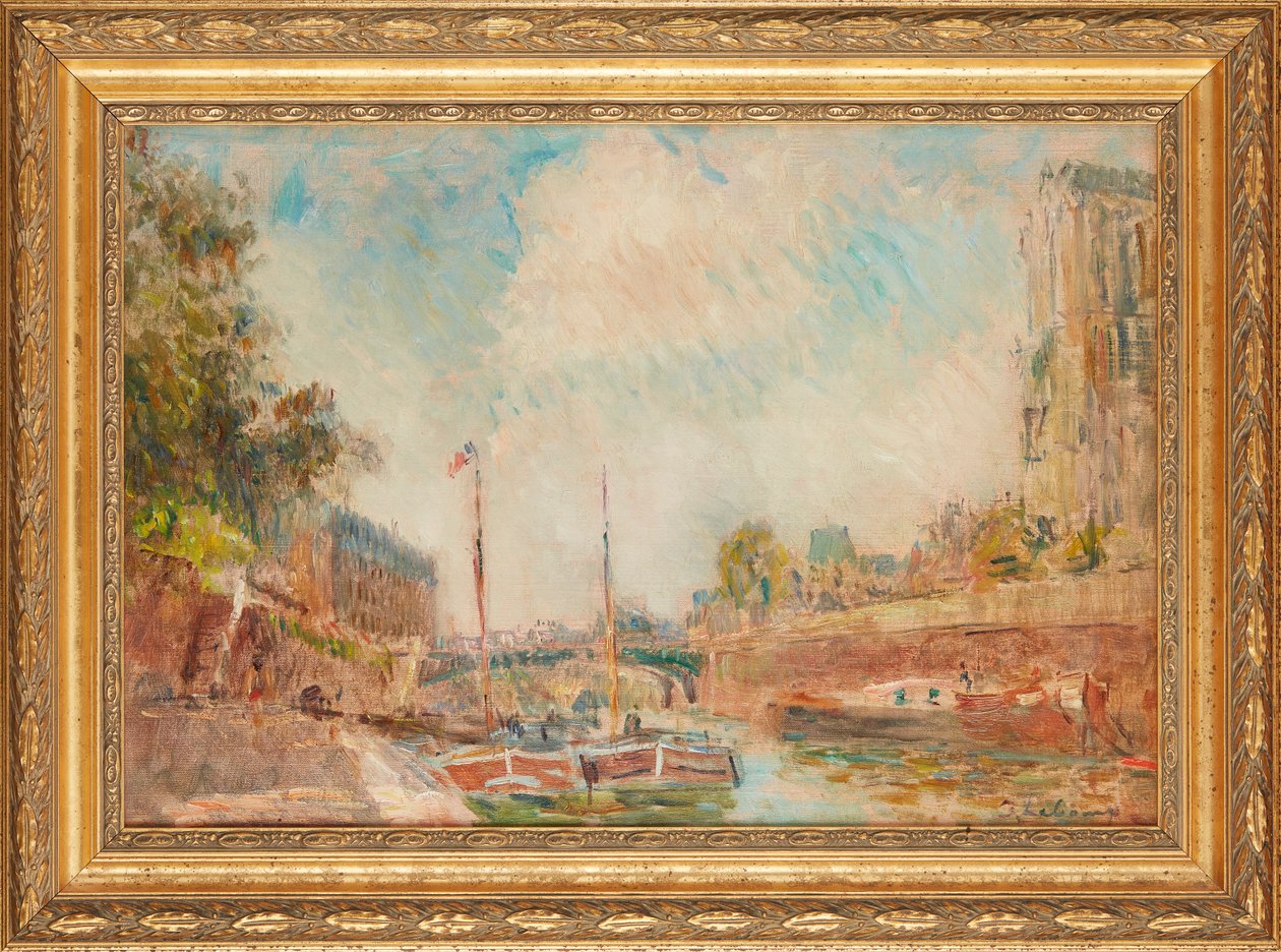 Notre-Dame znad Sekwany (olej na płótnie) autorstwa Albert Charles Lebourg