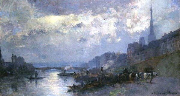 Sekwana w Rouen (olej na płótnie) autorstwa Albert Charles Lebourg