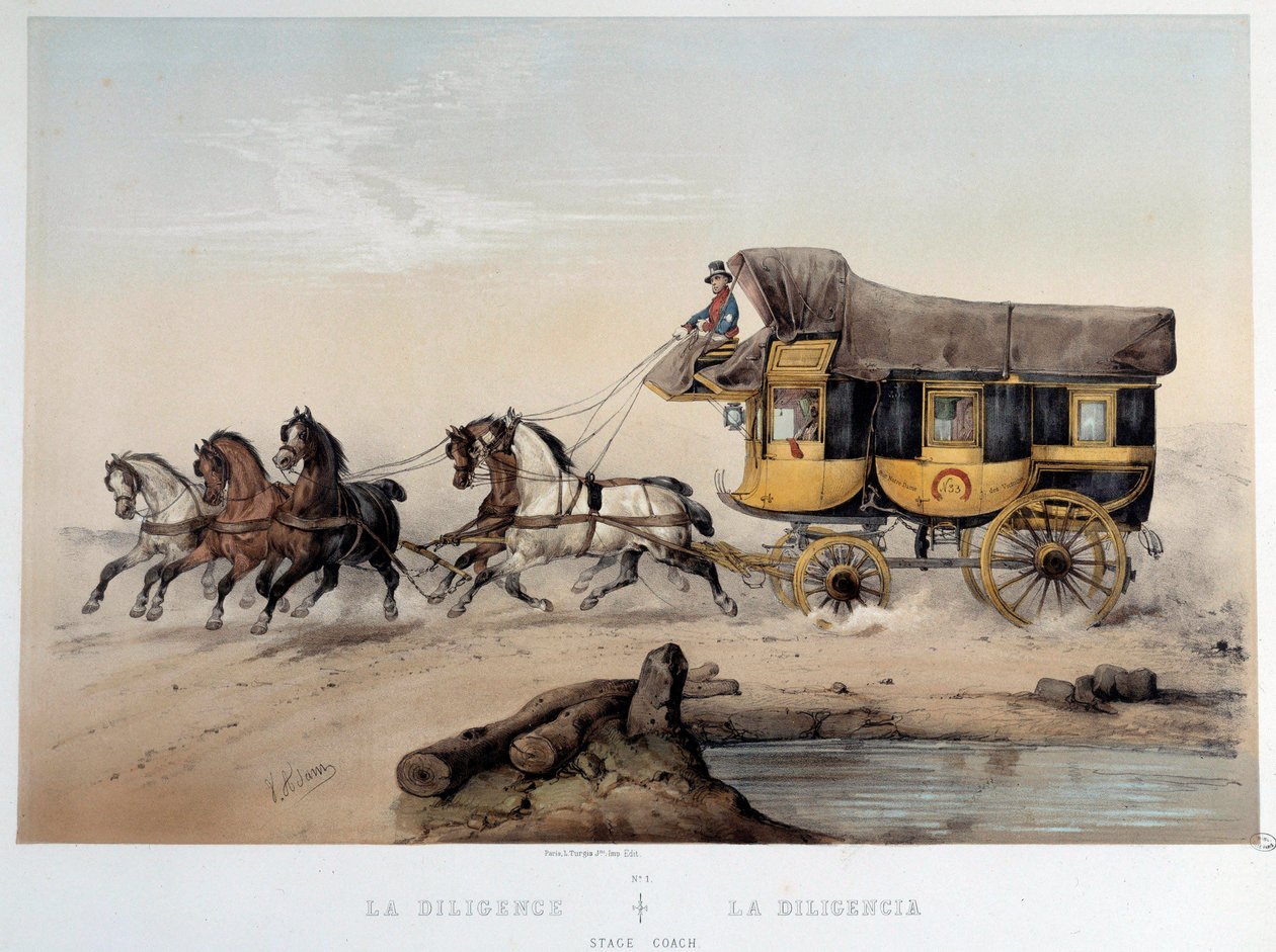 La diligence”” Litografia Alberta Adama (1833-?) 1870 Paryż, Musee Carnavalet autorstwa Albert Adam