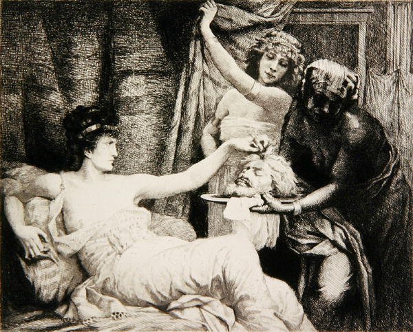 Herodiada c.1878 (akwaforta) autorstwa Albert Alexander Paul Rouffio