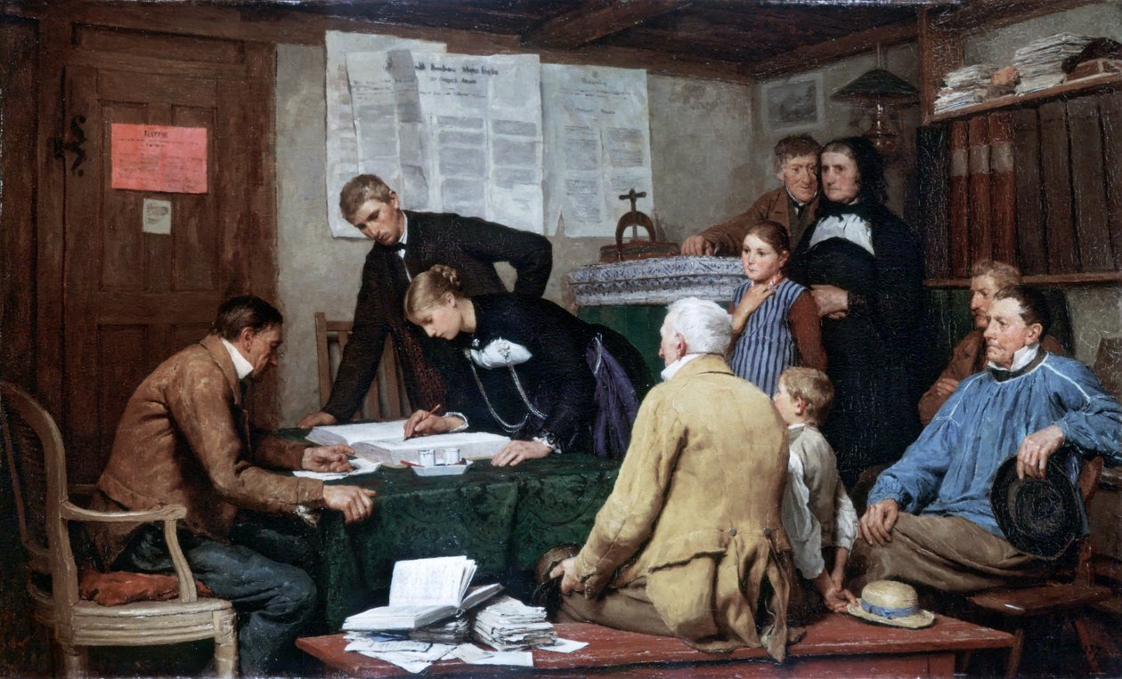 Małżeństwo cywilne autorstwa Albert Anker