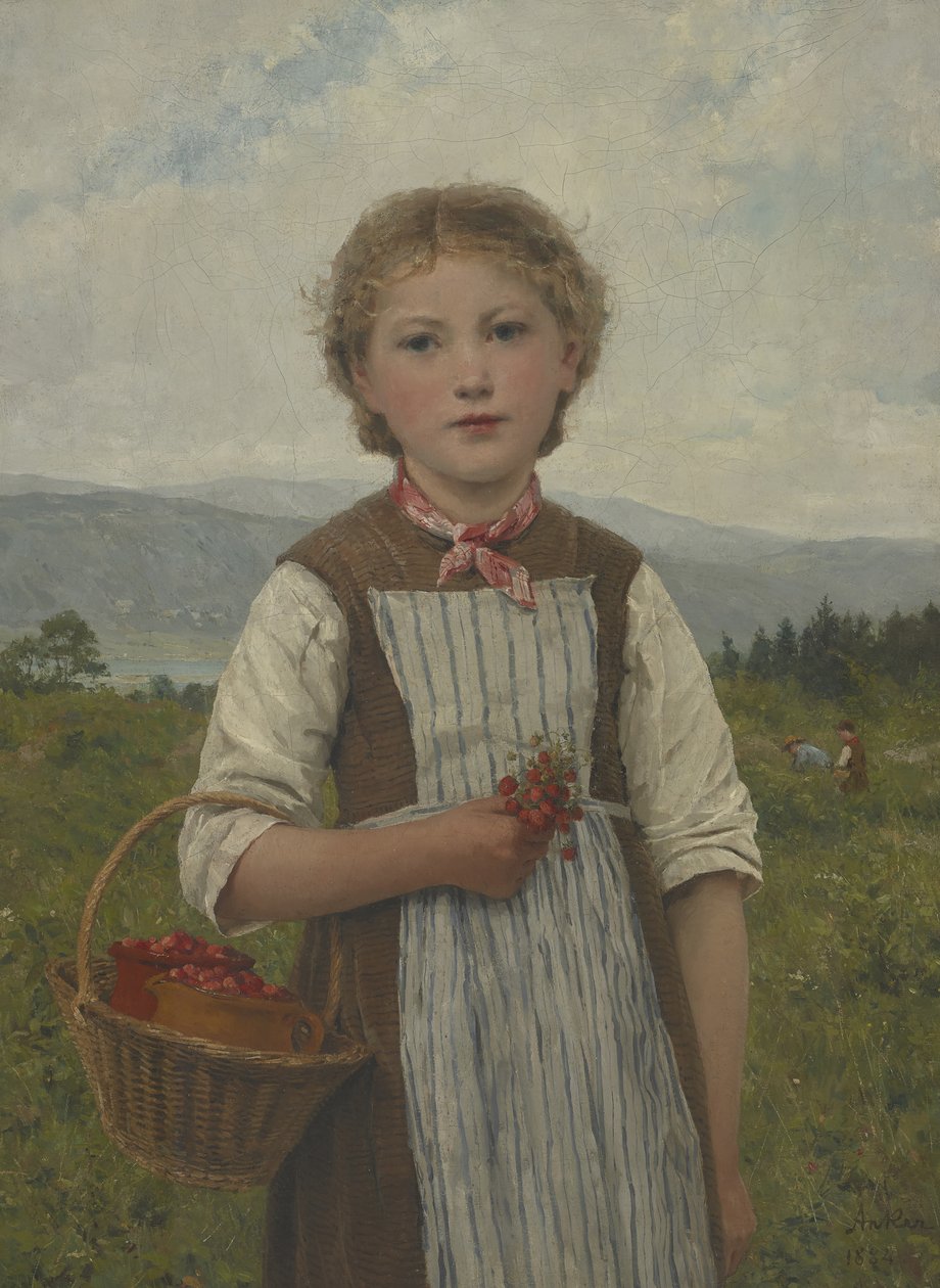 Truskawkowa Mariette autorstwa Albert Anker