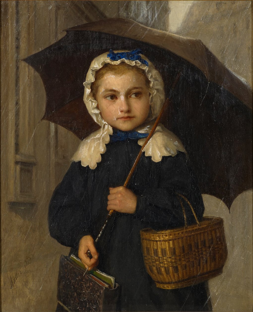 Louise Anker z parasolem, 1872 autorstwa Albert Anker