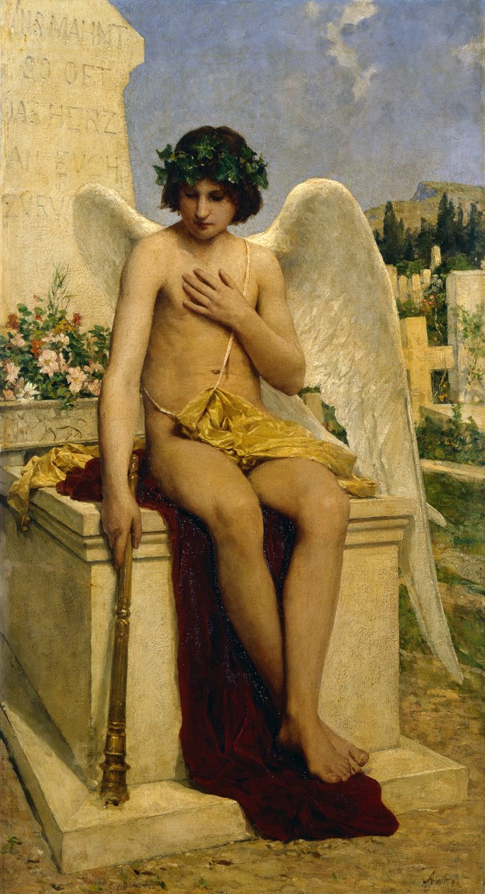 Geniusz śmierci autorstwa Albert Anker