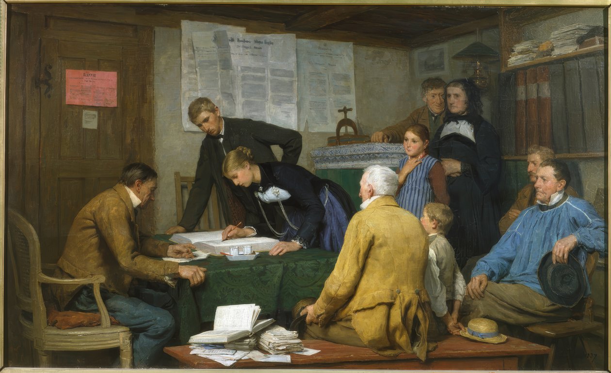 Ślub cywilny autorstwa Albert Anker