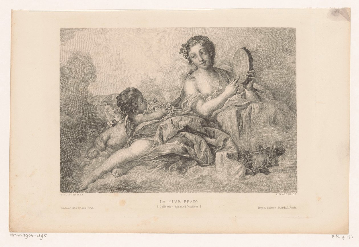 Muse Erato z putto i tamburynem La muse Erato (Kolekcja Richard Wallace) (tytuł na obiekcie) autorstwa Albert Ardail