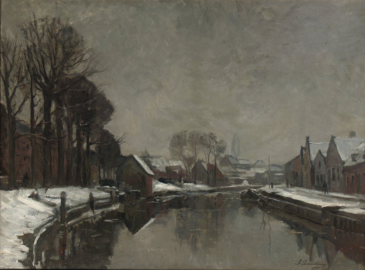 Belgijskie miasto zimą, 1912 r. autorstwa Albert Baertsoen