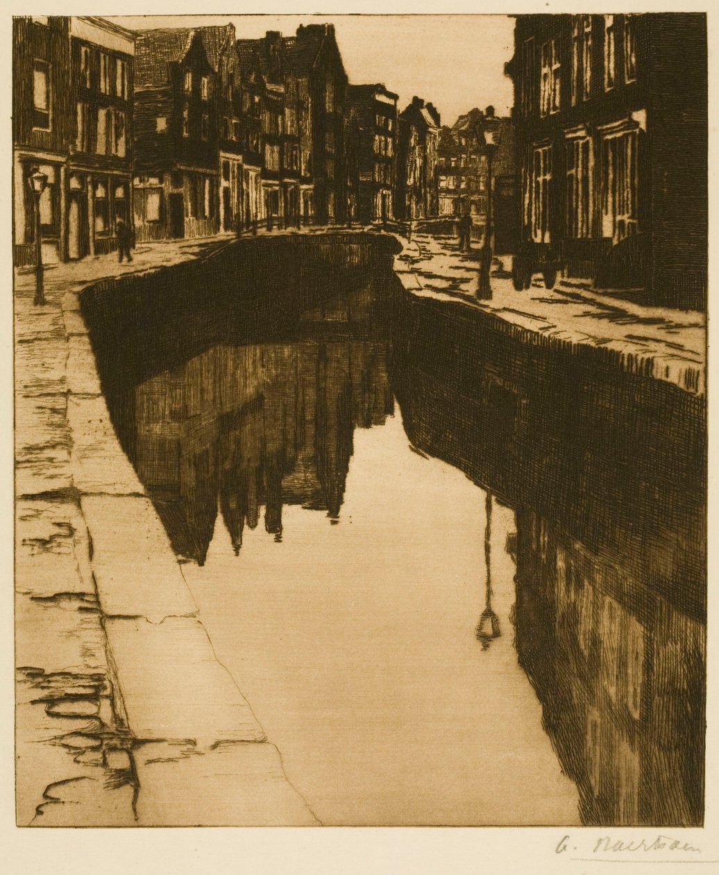 Kromboomssloot w Amsterdamie (II) autorstwa Albert Baertsoen