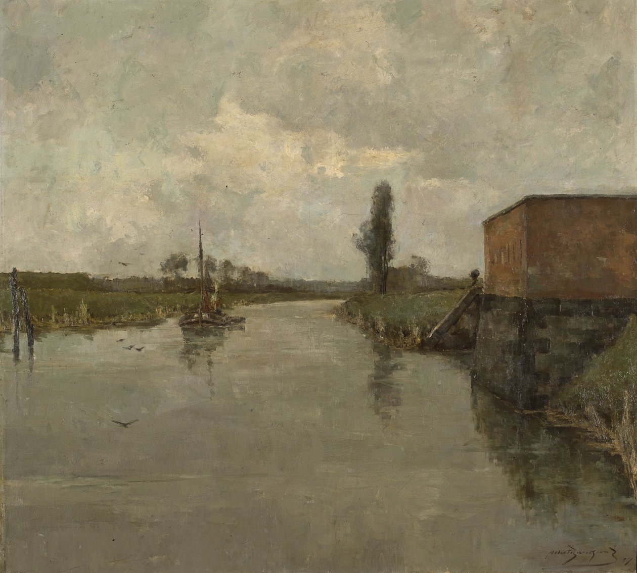 Widok okolic Dendermonde autorstwa Albert Baertsoen