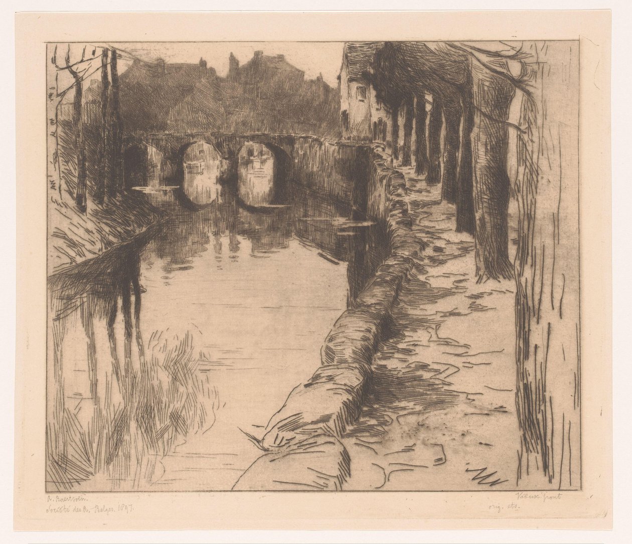 Stary most nad kanałem w Diksmuide Vieux Pont (tytuł na obiekcie) Stary most w Diksmuide autorstwa Albert Baertsoen