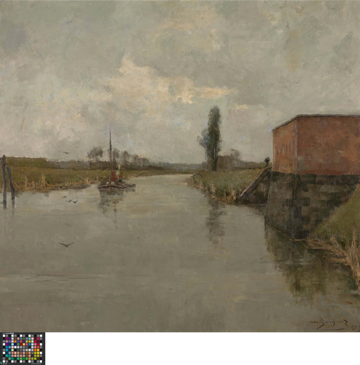 Widok na okolicę Dendermonde autorstwa Albert Baertsoen