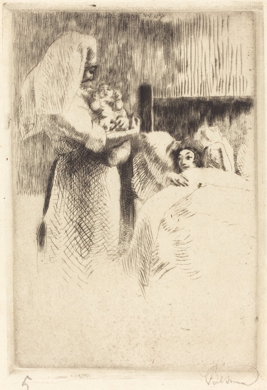 Ogłoszenie urodzin Anne-Élisabeth Besnard (karta urodzenia Anne-Élisabeth Besnard) autorstwa Albert Besnard