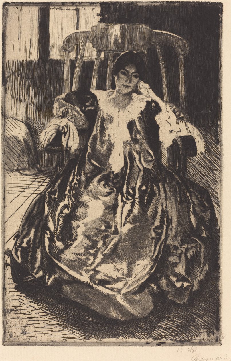 Jedwabna suknia autorstwa Albert Besnard