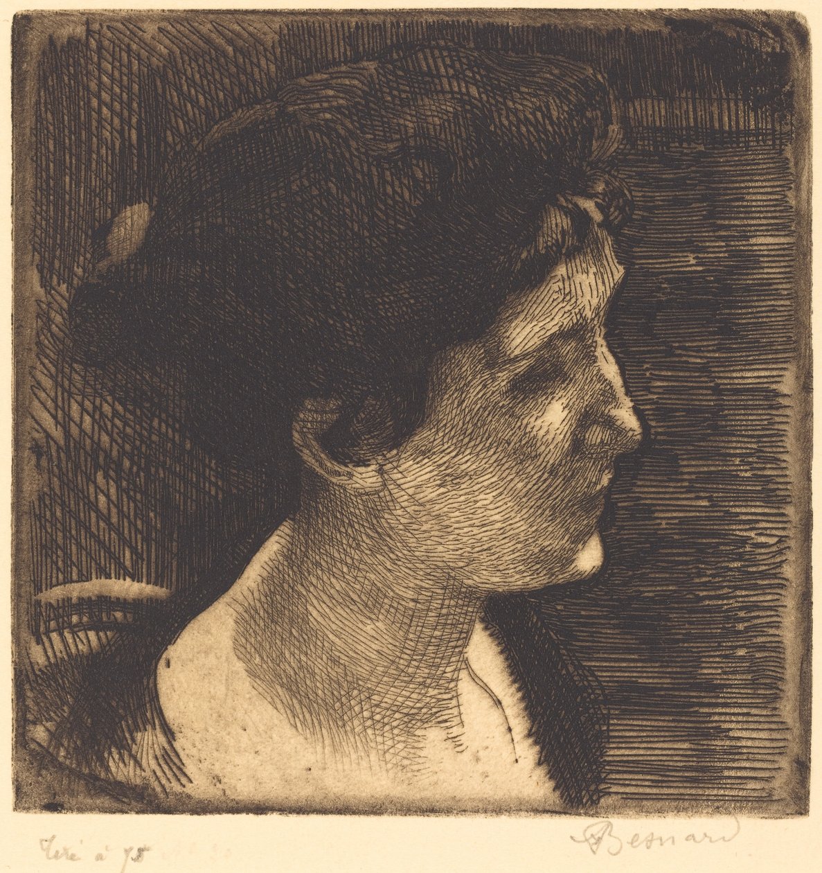 Kobieta w pełnym profilu (Grand profil de femme) autorstwa Albert Besnard