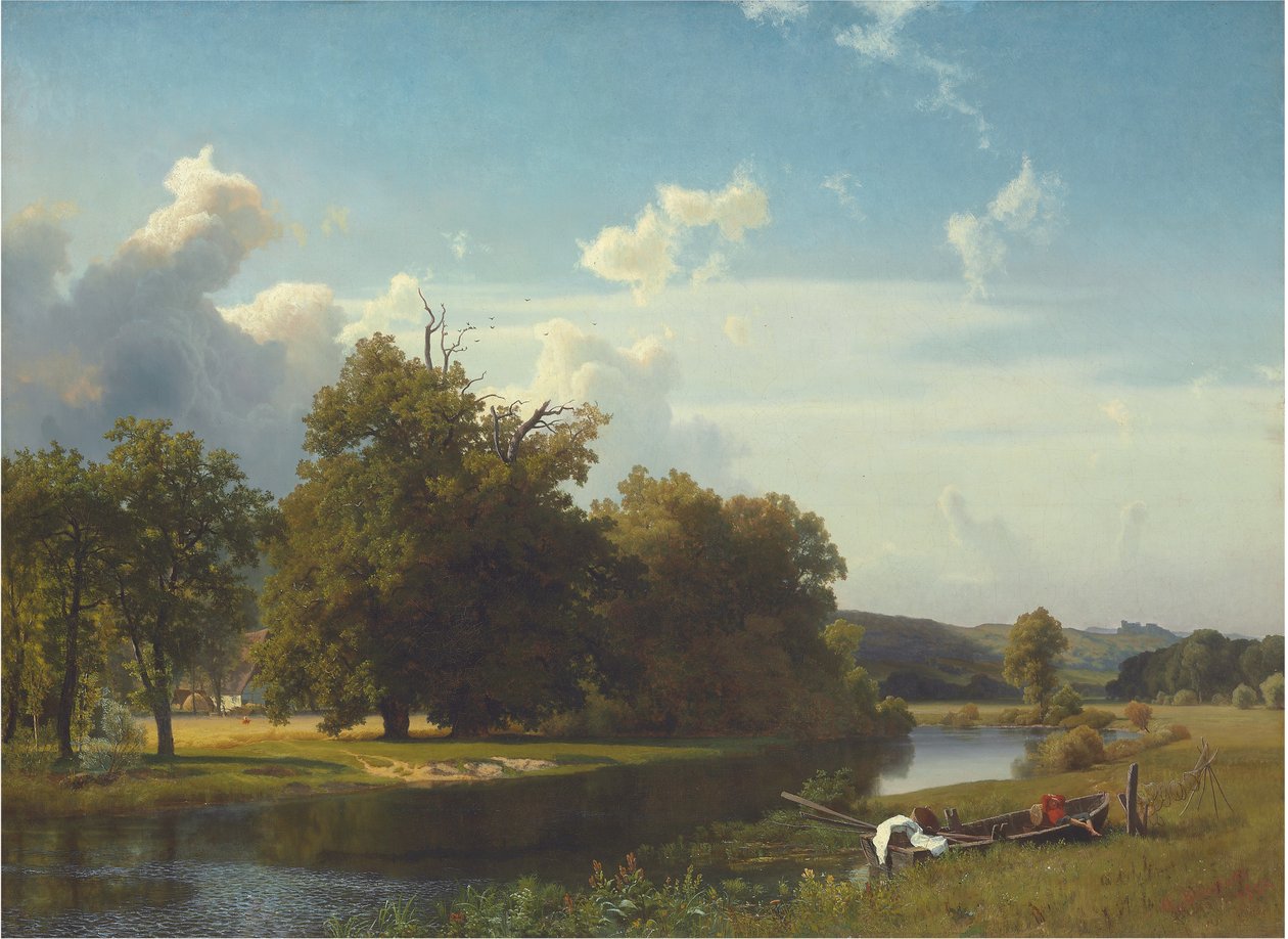 Krajobraz rzeczny, Westfalia, 1855 autorstwa Albert Bierstadt